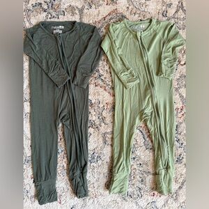 Green and Olive Bamboo Onesies